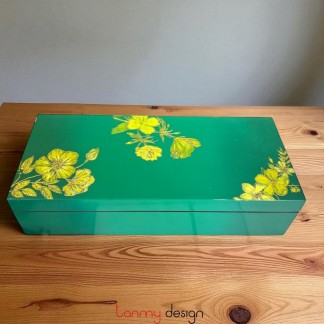 Rectangle lacquer box with flowers ( different designs )  13*30cm